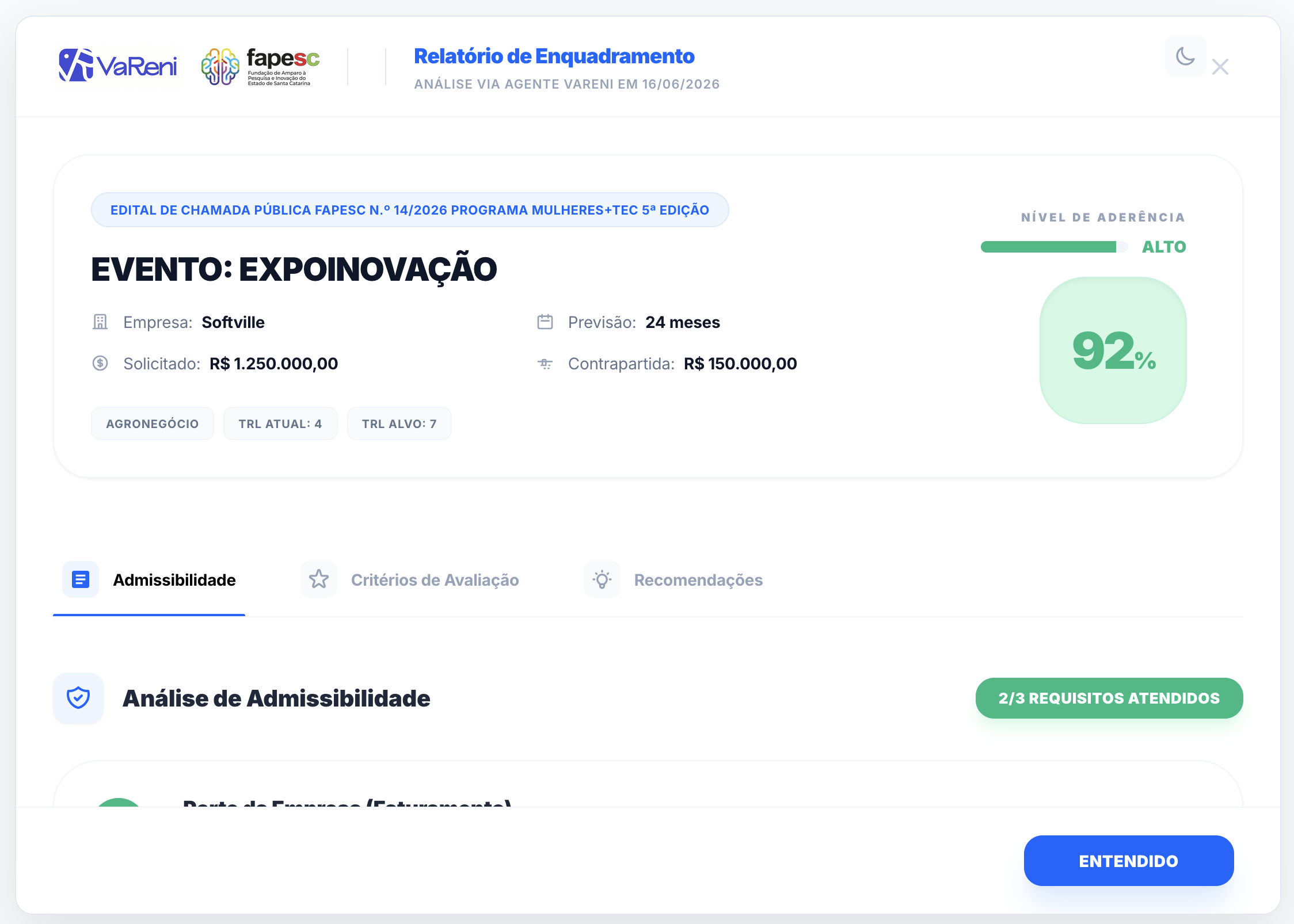 Algoritmo de Análise