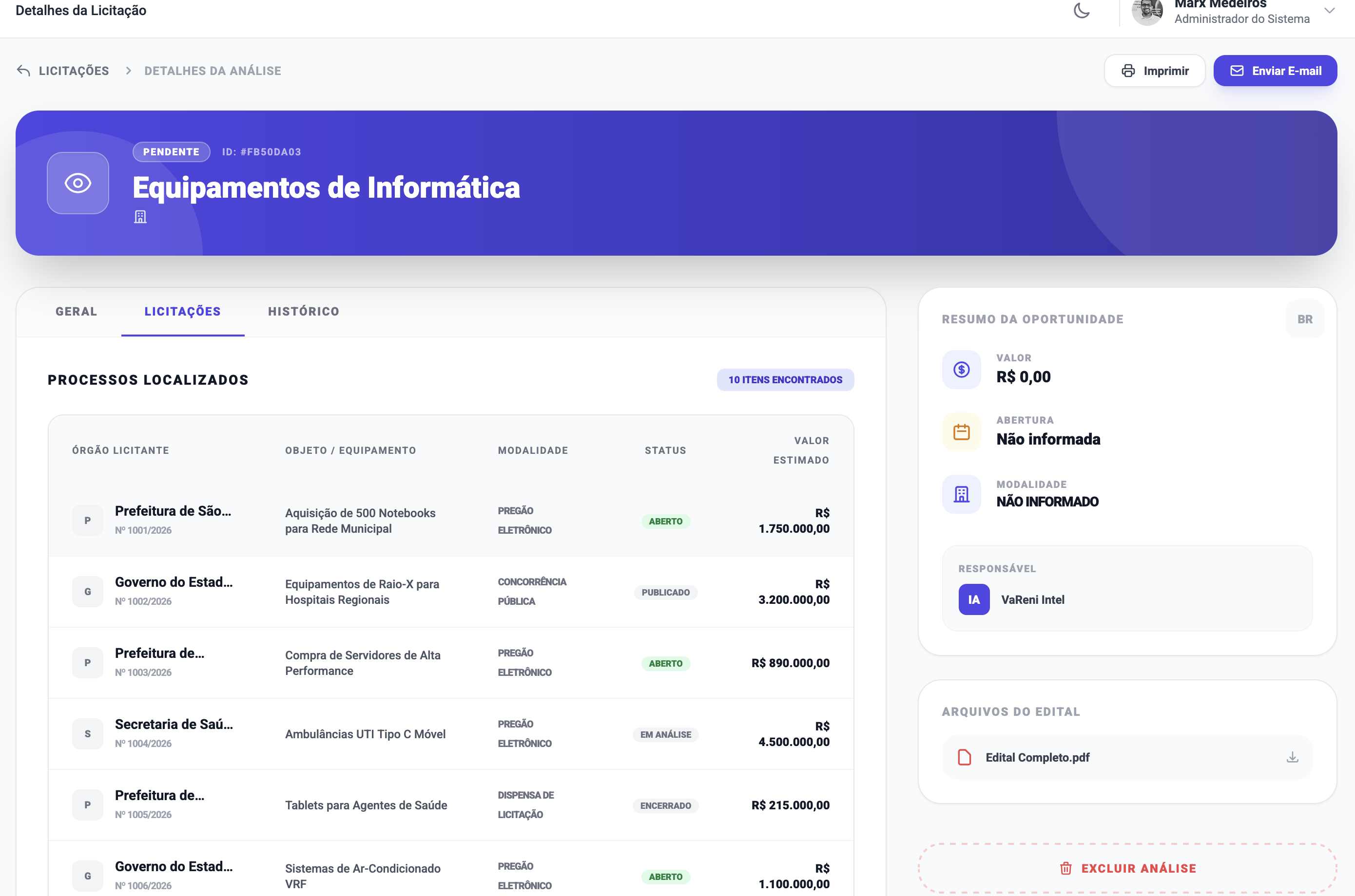 Radar de Licitações
